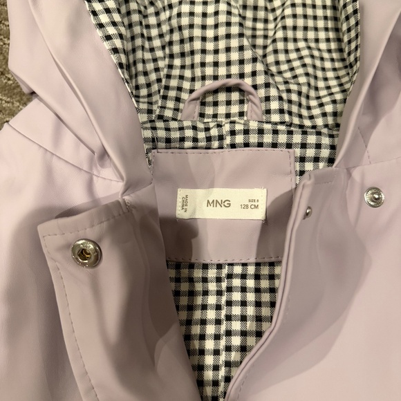 Mango purple lined rain jacket with hood girls size 8 - Picture 5 of 6